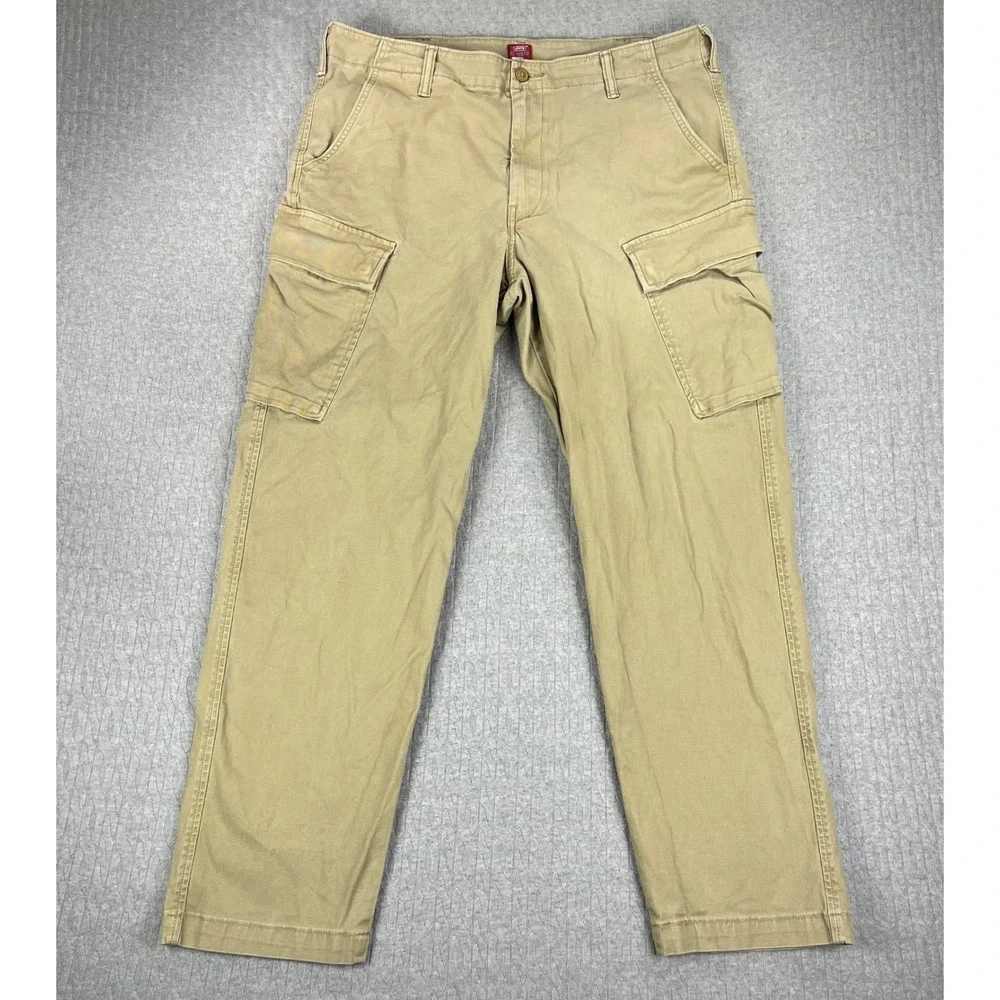 Levi's XX Cargo Taper Pants Men 38x32 Fits 36X30 Khaki Tan Utility‎ Workwear